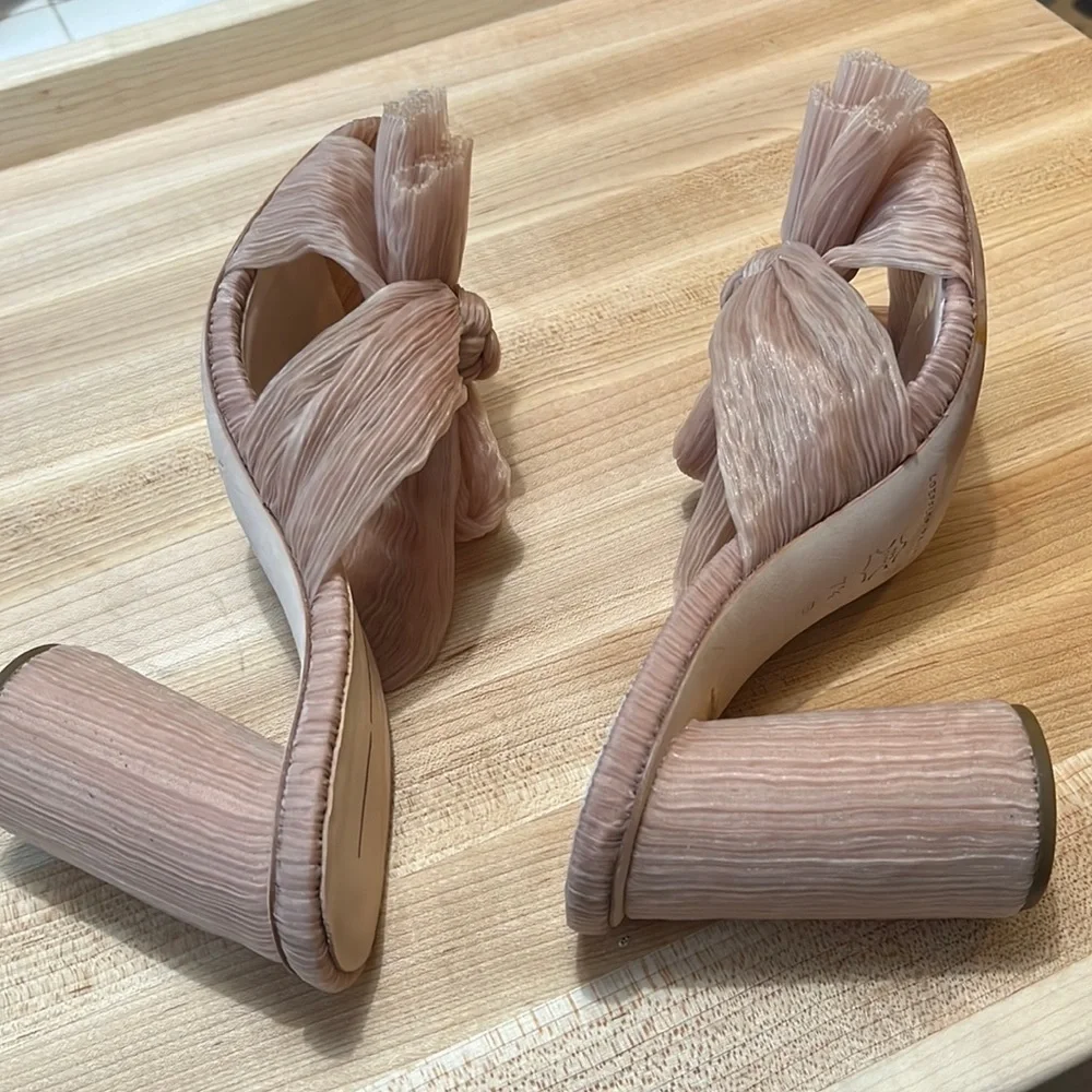 Loeffler Randall Penny Pleated Bow Heels Size 7.5